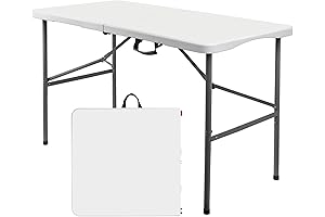 4 Foot White Plastic WGC | Foldable Table, Perfect for Versatile Outdoor & Indoor Uses