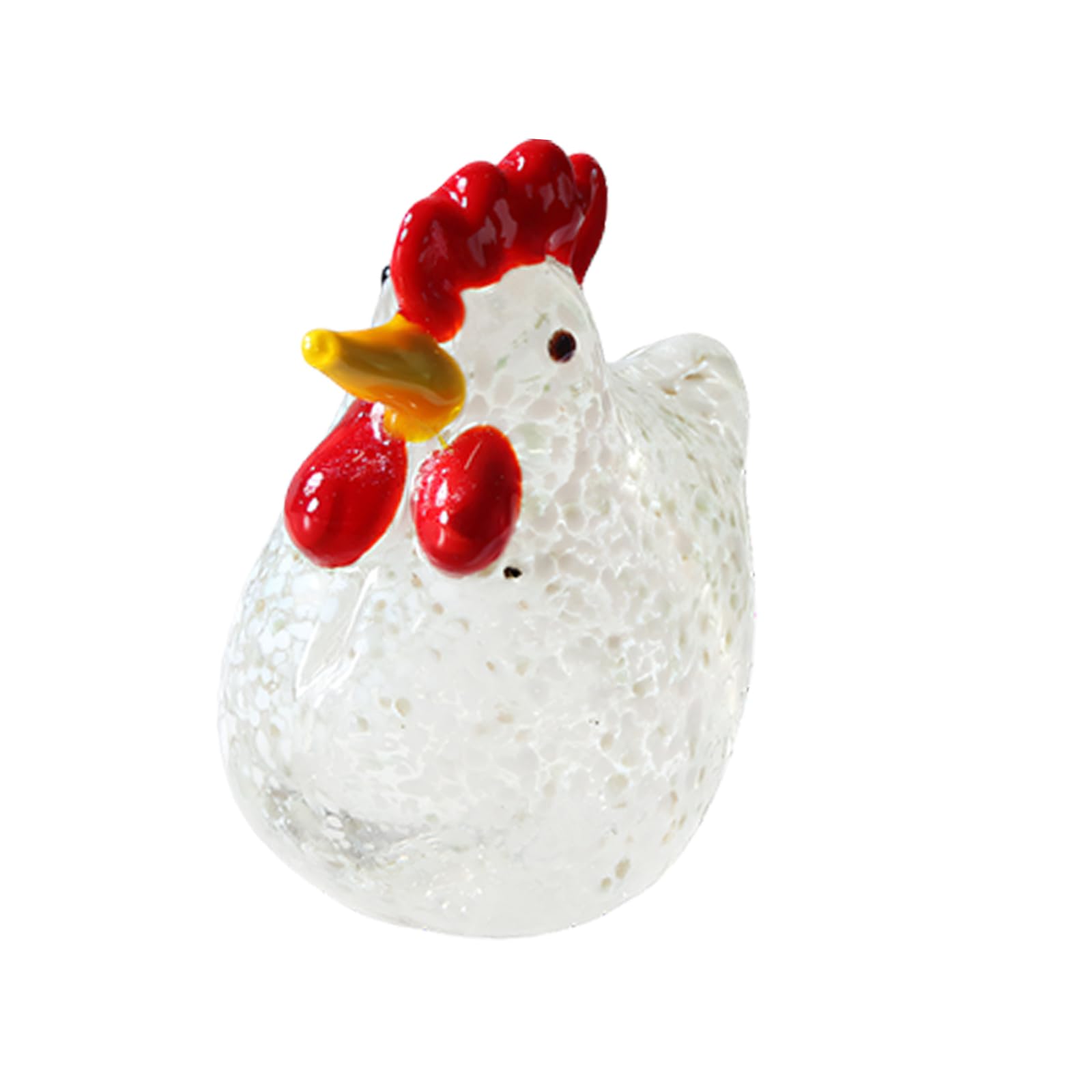Limtula Glass Chicken Figurines Blown Glass Rooster Sculpture Collectible Art Glasses Ornament for Home Desktop Decors Chicken Figurines