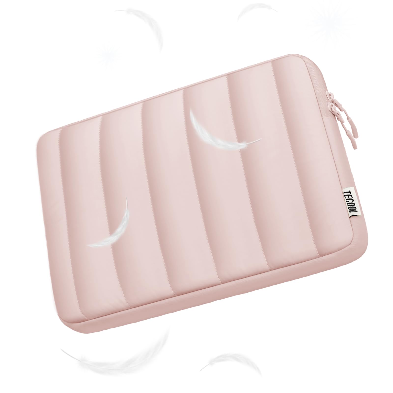 TECOOL Puffy Housse 13-13,3 Pouces pour MacBook Air 13 M5 M4 M3 M2 M1 2026-2018, MacBook Pro 13/14 M4 M3 M2 M1 2025-2016, Pochette Ordinateur PC Portable Rose