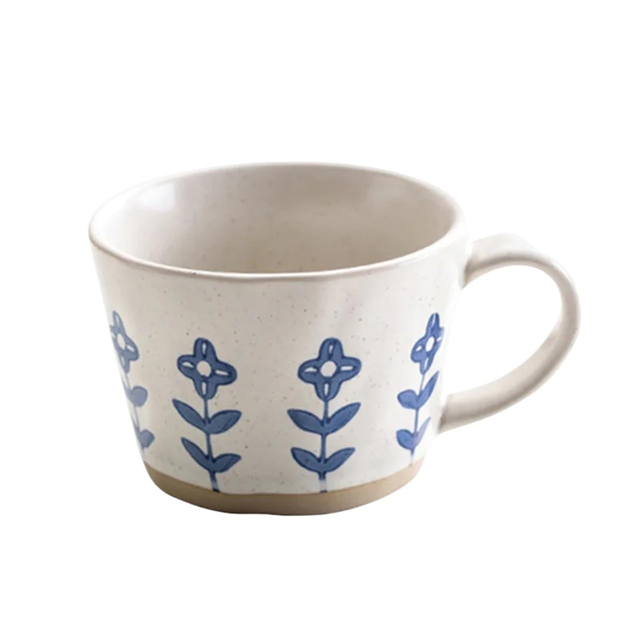 Taza de café de porcelana que no se mancha, taza de cerámica de flores moderna