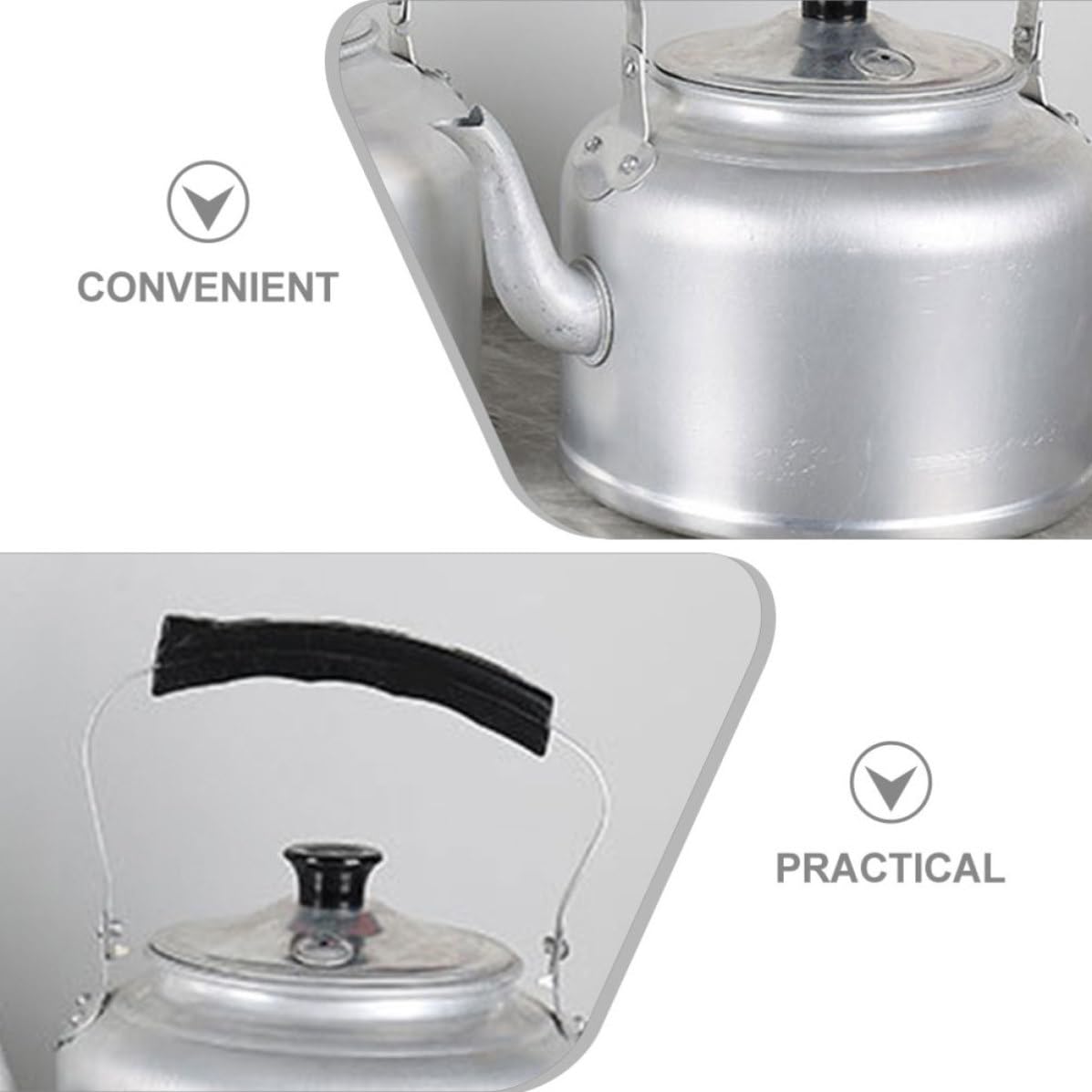 Tetera de Aluminio de 5l Asa, Estilo Vintage para Estufa
