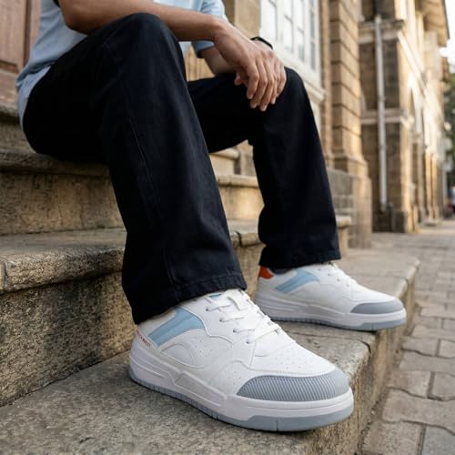 Image of Bacca Bucci Matrix Men's Low-Top Court Sneakers | Lace-Up Casual Streetwear Shoes with Textured Toe Guard