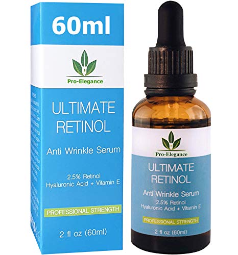 Retinol Serum High Strength for face 2.5% 60ml with Organic Hyaluronic Acid Vitamin E Jojoba oil Anti Aging Anti Wrinkle Liposome Skin Repair Acne Scars Dark circles Fine Lines collagen