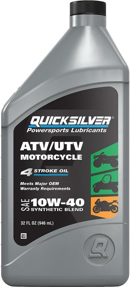 Quicksilver 10W-40 Synthetic Blend ATV, UTV, Motorcycle Oil, 1 Quart product image