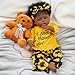 BABESIDE 3 Pcs Reborn Baby Doll Clothes Set for 17-22 Inch Babydolls, Sunflower Baby Dolls Clothes with Headband for Realistic Baby Doll Accessories