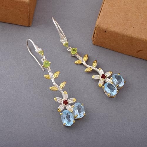 Boucles d'oreilles pendantes argent et pierre naturelle pour sublimer vos cérémonies - 4