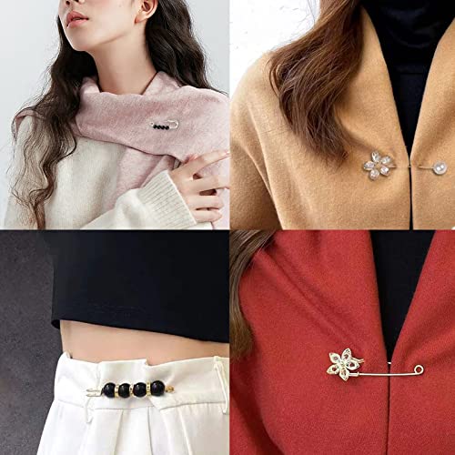 Image of Fashion Pearl Brooch, Sweater Shawl Pearl Pin, Elegant and Fashionable, Enhance your Temperament, Suitable for a Variety of Occasions to Wear (Black)