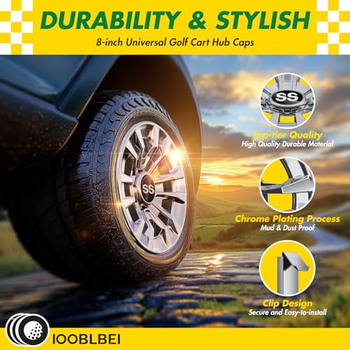 IOOBLBEI Golf Cart Hub Caps