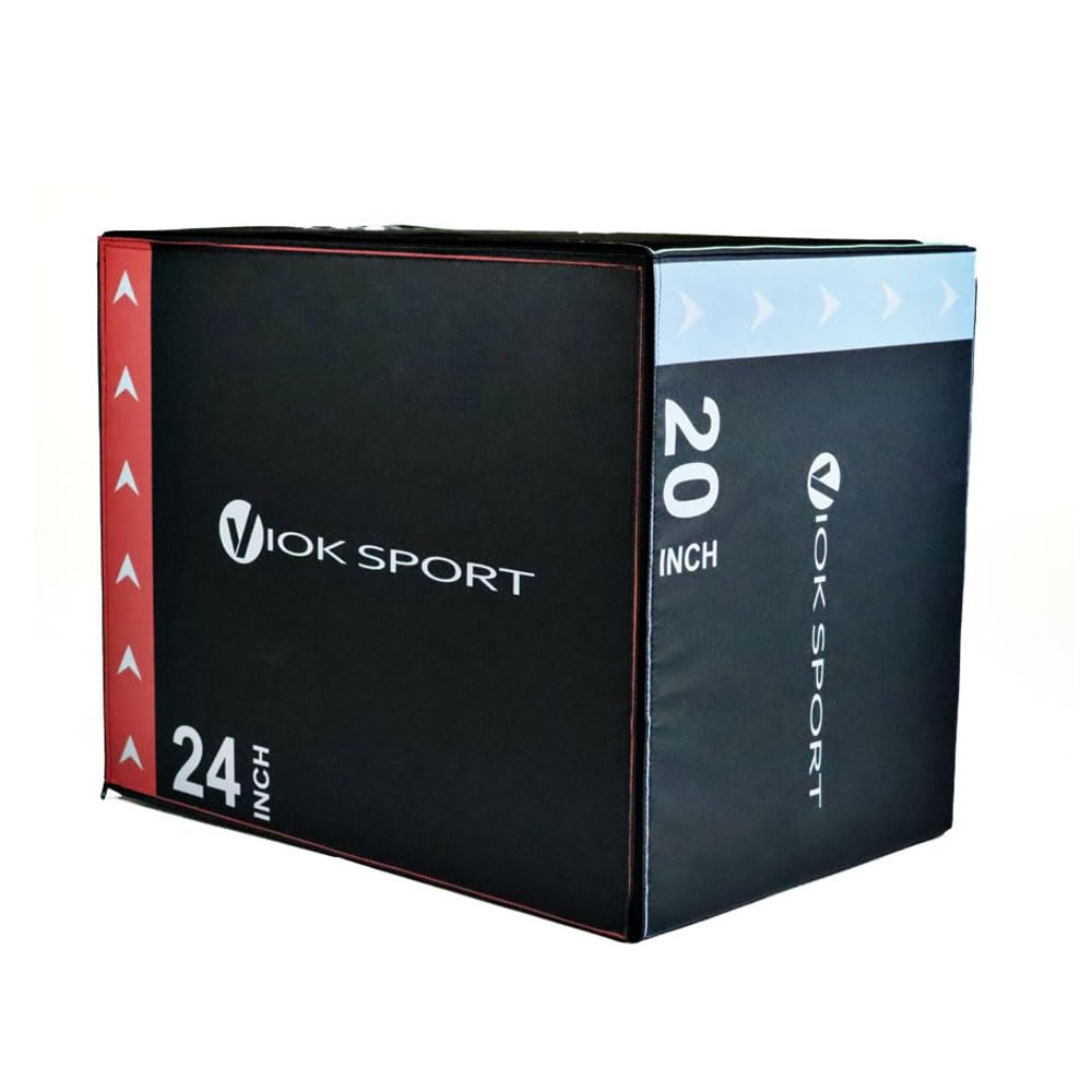 VIOK SPORT Cajón de Salto Pliométrico Soft 40x50x60 cm, 17 kg - Ideal para Entrenamientos de Agilidad y Potencia en Casa o Gimnasio con Superficie Acolchada para Mayor Seguridad