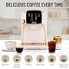 Zulay Kitchen Magia Clasica - Fully Automatic Espresso Machine With Grinder - Touch Screen Coffee Maker With One-Touch Operation - Milk Foam System For Latte, Cappuccino, Macchiato - Cream Copper
