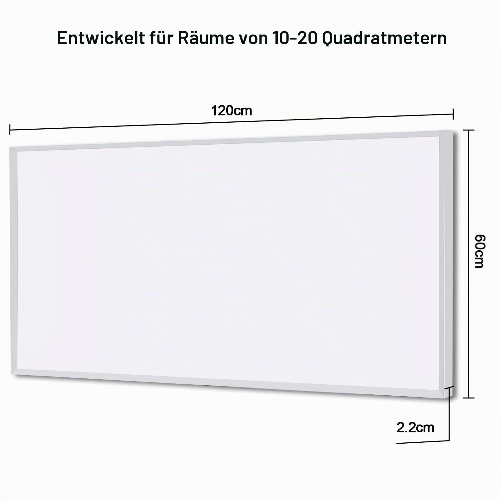 Infrarotheizung 800 Watt mit Smart Steuerung, Energiesparende Infrarot Wandheizung, Elektroheizung mit Uberhitzungsschutz, WLAN App-Steuerung mit Fernbedienung, TÜV.