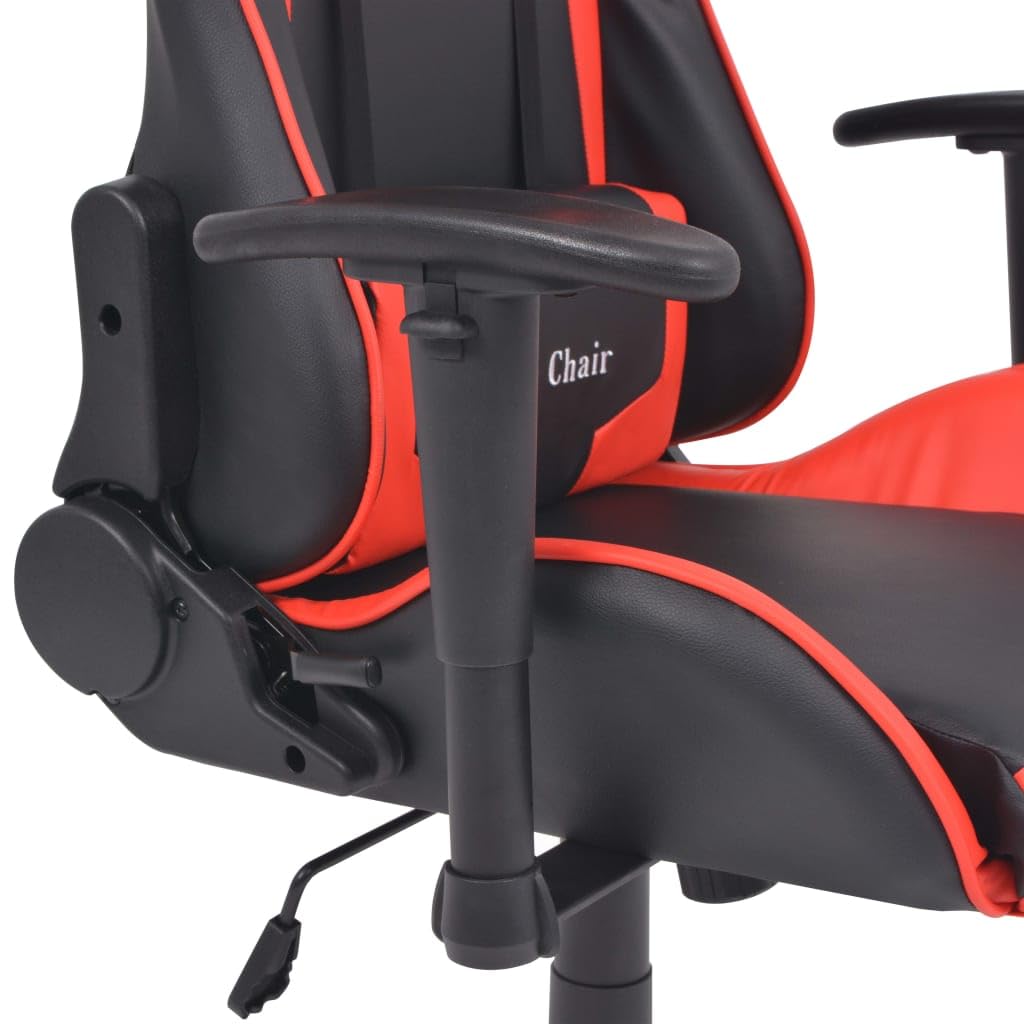 Silla de gaming reclinable con funda de piel sintética, silla de oficina para videojuegos con cojín cervical y lumbar, 5 ruedas y elevador de aire comprimido para una comodidad ergonómica