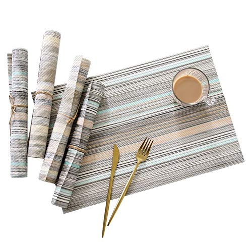 Tapis de table imperméable napperons lavables en PVC bleu résistant
