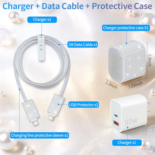 Image of Aolcev for iPhone Charger Fast Charging Pearl USB C Wall Charger Block 30W