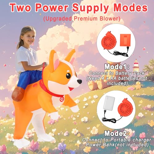 Disfraz inflable de niño perro Corgi para Halloween miniatura 4
