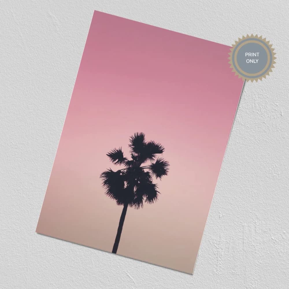 Pink Palm Tree Photography Print - Palm Tree Photo, White Paper, 42L x 29.7W cm - Image 2