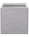 Outdoor Blumentopf Glasfaser hellgrau quadratisch 40 x 40 x 38 cm modern Paros