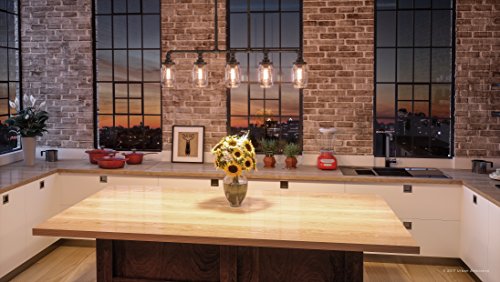 Urban-Ambiance-Luxury-Industrial-Chandelier-Large-Size-1925-H-x-38-W-with-Provencial-Style-Elements-Aged-Pipe-Linear-Design-Antique-Black-Finish-and-Mason-Jar-with-Floral-Pattern-UQL2664 Urban Ambiance Luxury Industrial Chandelier Large Size 1925 H x 38 W with Provencial Style Elements Aged Pipe Linear Design Antique Black Finish and Mason Jar with Floral Pattern UQL2664