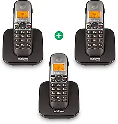 Telefone Sem Fio Digital com Dois Ramais Adicionais TS 5123 Preto Intelbras