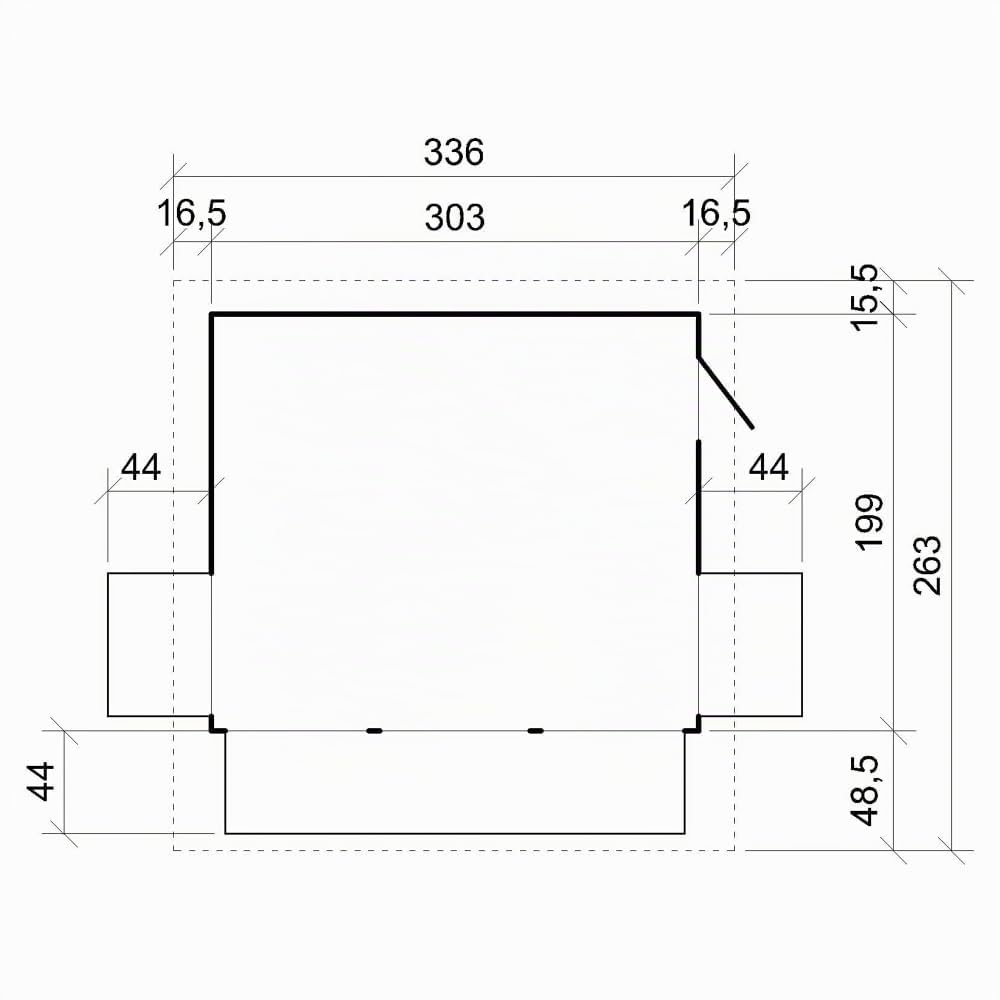 Capanno in Legno, Capanno Espositore in Legno, Chiosco da giardino per bar, CINQUE FINESTRE 336x263 cm/6 m2 Stand di vendita con bancone, Multifunzione cabina da giardino TIMBELA M150B
