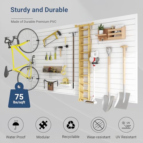 image for Neoaider Slatwall Panel 8 FT x 4 FT, Interlocking Slat Wall Paneling, 