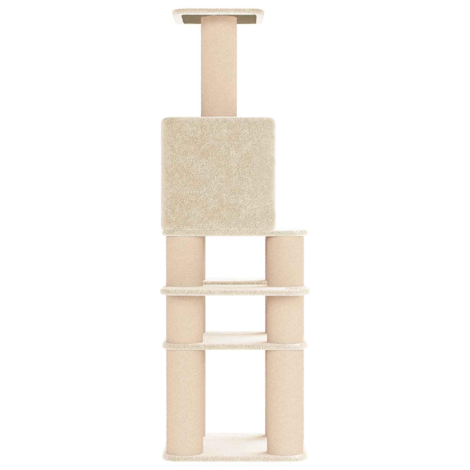 vidaXL Katzennbaum mit Sisal-Kratzsäulen Creme 180 cm