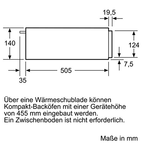 Foto von Siemens BI510CNR0 iQ500 Wärmeschubladen / Edelstahl/Schwarz / Grifflos mit push und pull Öffnung,Edelstahl , Schwarz