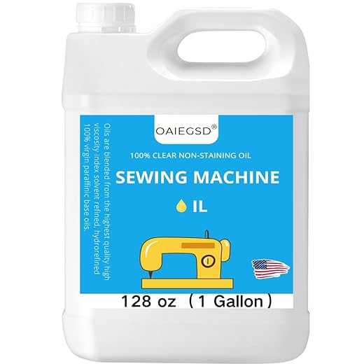 128 oz Fine Light Sewing Machine Oil and Lubricant, Commercial & Industrial Mineral Sewing Machine Oil for Lubricating Moving Parts of Textile Machinery, by OAIEGSD