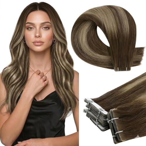 Full Shine Injected Tape in Hair Extensions Color 4 Medium