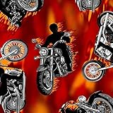 Pico Textiles 1 Yard - Motorcycle Fleece Fabric - Sold by The Yard - Print Fleece Fabric - Ideal for Sewing Projects, Scarves, No Sew Throws and Tie Blankets