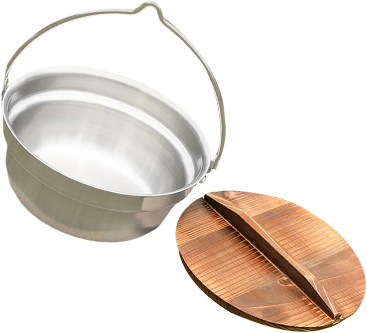 1set Stainless Steel Camping Pot Multi-use Hanging Cookware for Outdoor Cooking Soup Ramen and More and Easy to Clean for Camping and Hiking