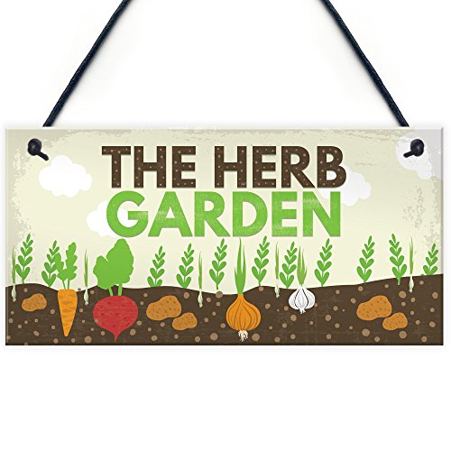 Red Ocean Herb Garden Hanging Garden Sign SummerHouse Garden Shed Plaque Friendship Gift For Her