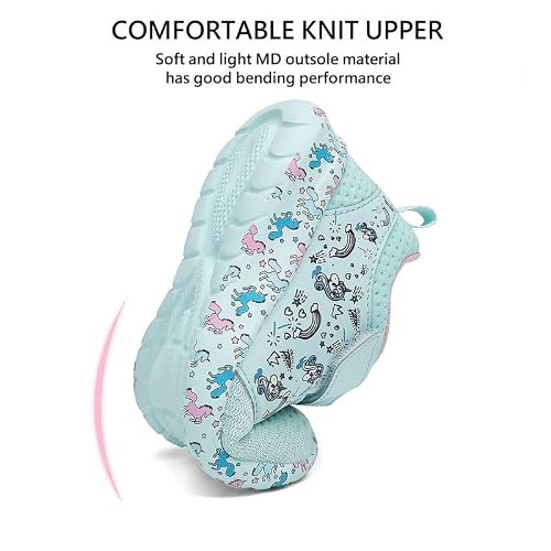 Geerx Yuni Unicorn Girls Shoes Non Slip Lightweight Breathable Comfortable Sport Walking Athletic Running Tennis Sneakers (Toddler/Little Kid) Blue Size 11 #TOP3