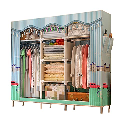 Armoire portable en toile pliable A-148x46x172 cm pour le rangement de chambre