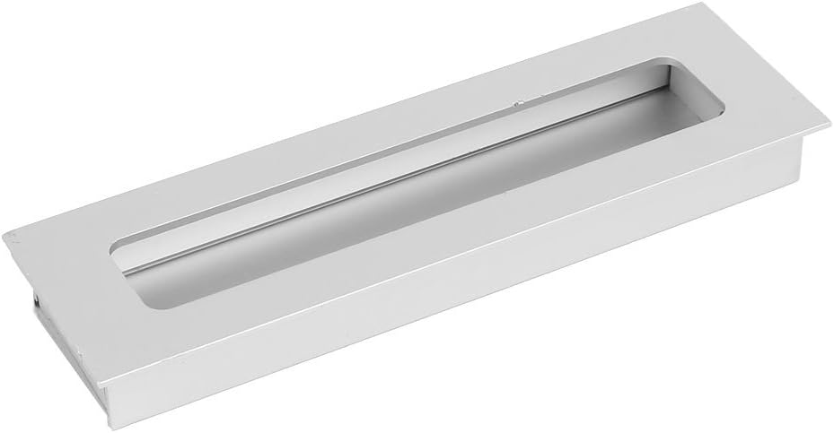 Recessed Pulls,Sliding Door Handle, Recessed Handle, Concealed Handle, 128mm Hole Spacing Aluminum Recessed Rectangular Flush Pull Handle Silver Tone Handles