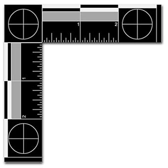 Sirchie Metal Forensic Scale, White on Black, English, 4-1/8x4-1/8"