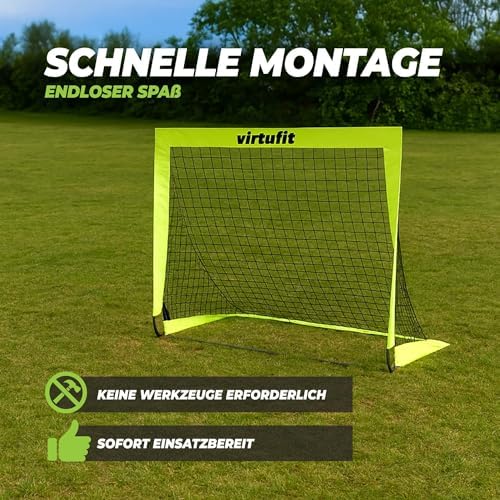 5. Bild von Virtufit Pop-Up Fußballtore-Set - 120 x 90 cm - Fussbaltore für Garten - Fußballtor für Kinder
