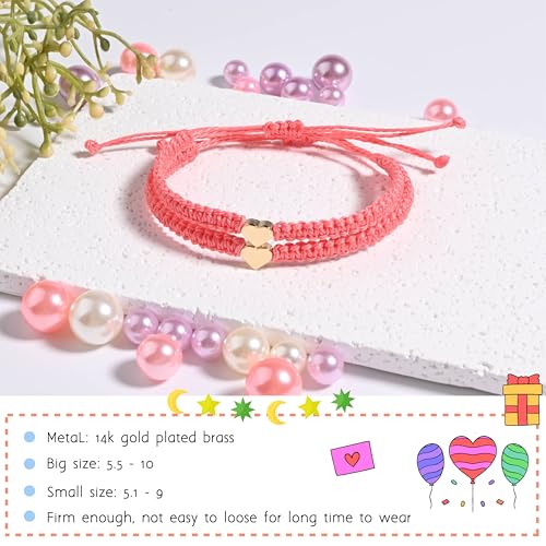 Image of First Day Of Kindergarten Pre K School Mommy And Me Bracelets Gifts, Back To School String Matching Bracelet Set For Mom Daughter Son