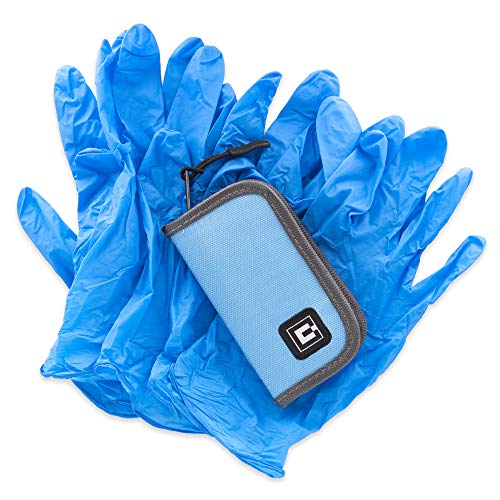 Gloves Travel case with 5 Pairs of Nitrile Gloves (Blue)