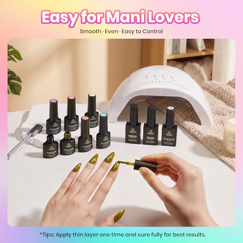 Image of Beetles Fall Gel Polish Set, Daily Pop Collection, 20 Colors Gel Polish Kit | Base Coat Glossy Glitter Top Coat and Magnet, Cat Eye Effect, Soak Off UV LED Gel Polish for DIY Nail Art Manicure