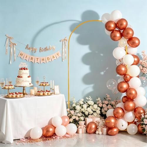 Image of Vincidern 6.6 FT Wedding Arch Backdrop Stand for Party, Balloon Arch Stand, Wedding Arches for Ceremony, Metal Arch Backdrop Stand for Baby Showers, Birthday Party, Events Decoration Door Frame Gold