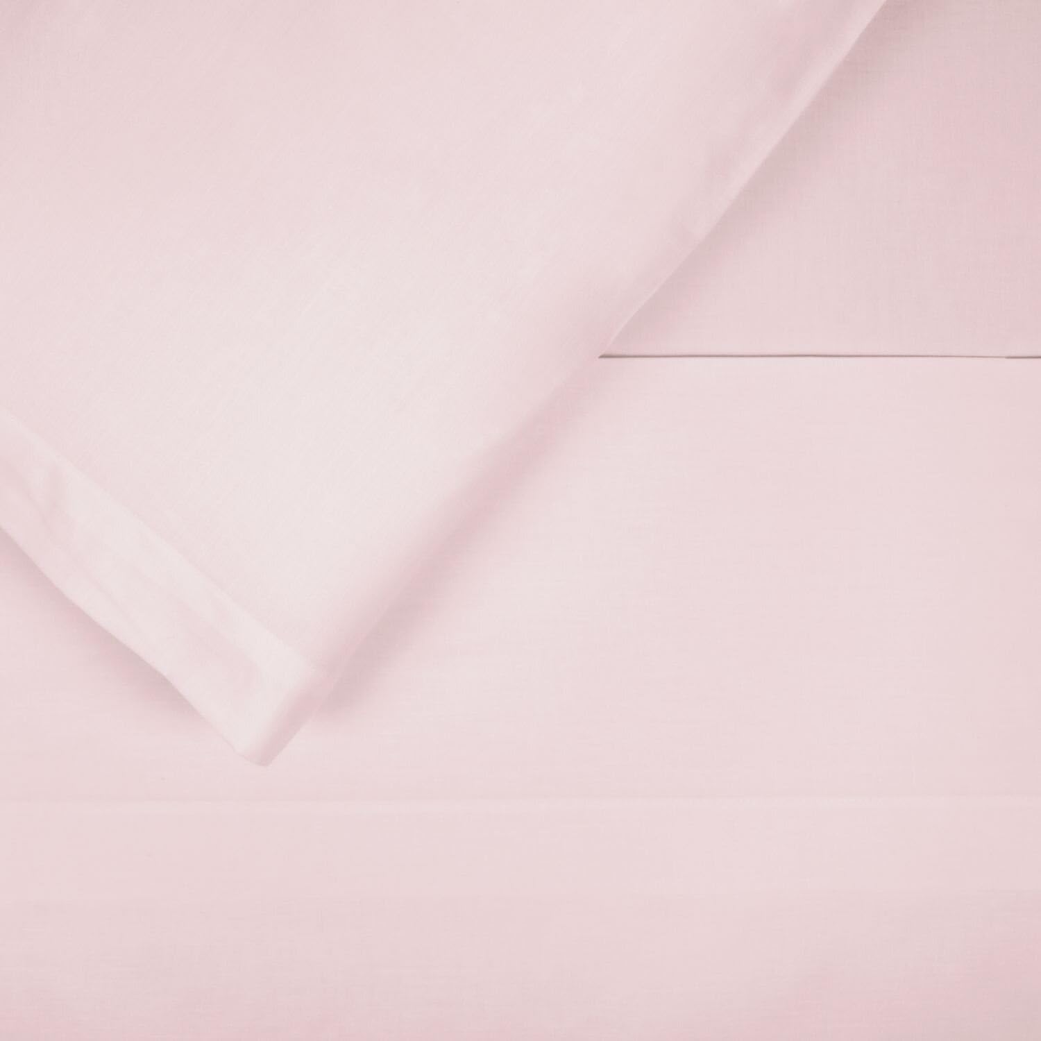 Completo Lenzuola Buratto in Cotone Rosa Dust e Pizzo