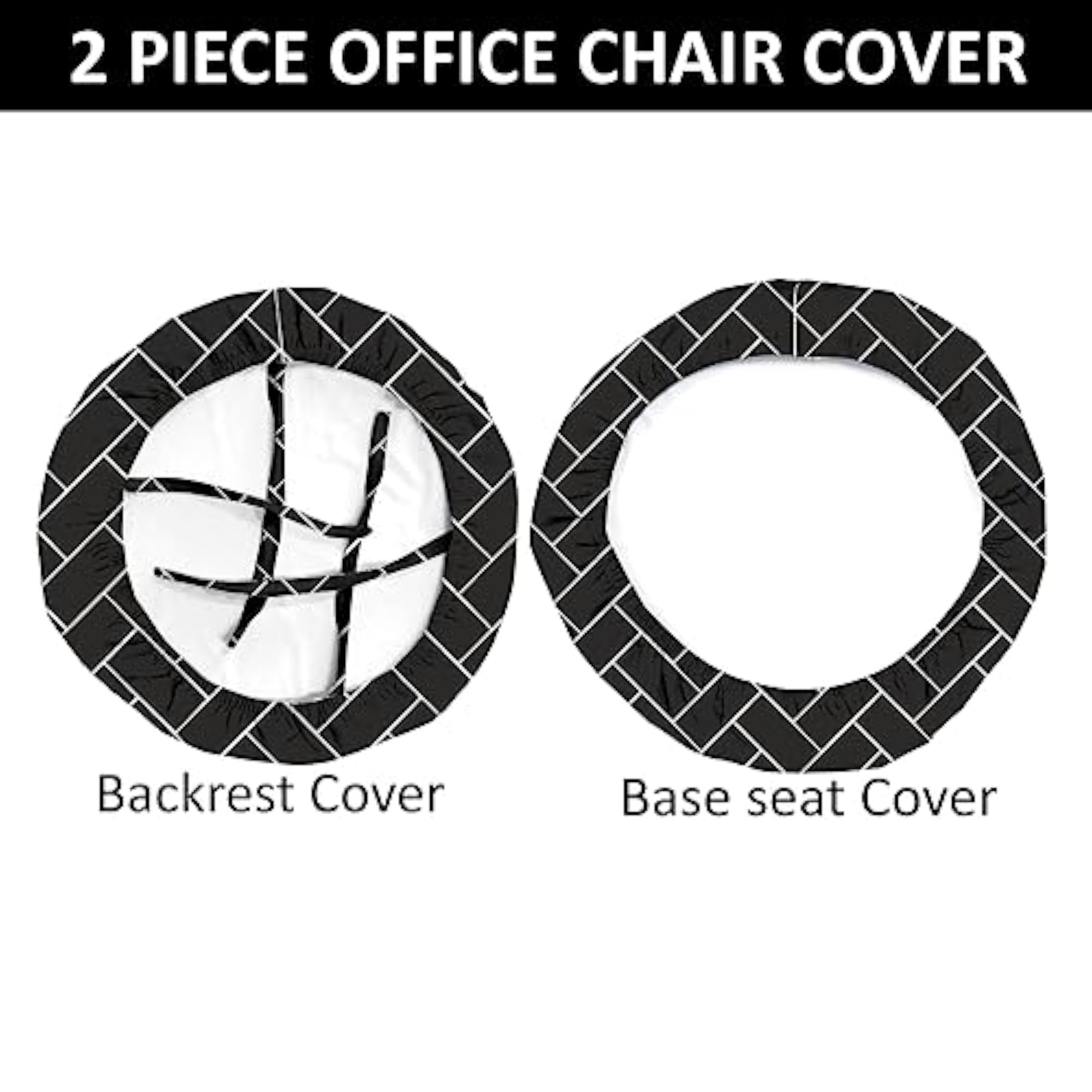 Office Chair Cover Pack of 1, Black Brick Design