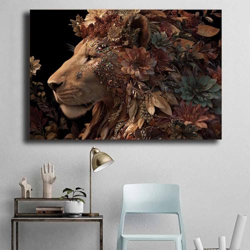 Décoration moderne lion grand format pour habiller un mur vide