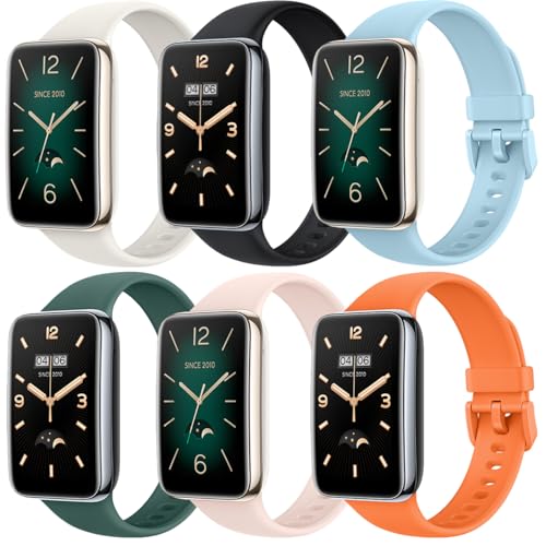 Monuary 6 Stück kompatible Armbänder für Xiaomi Smart Band 7