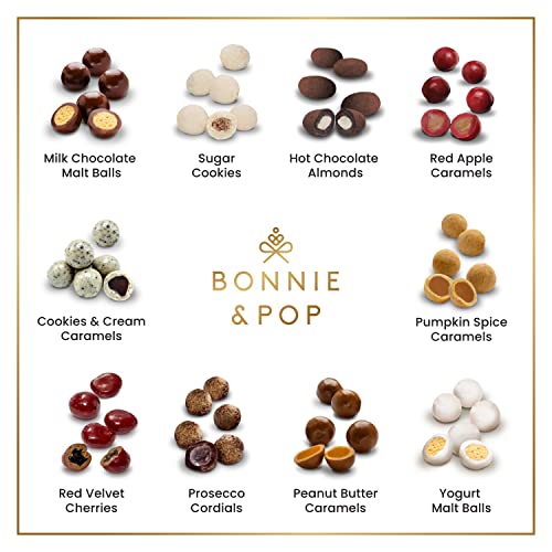 Image of Chocolate Gift Baskets for Women | Prime Christmas Gifts | 10 Flavors 100 + Milk Caramel Candy | Unique Food Treats for Family Holiday Delivery Ideas | Bonnie & Pop