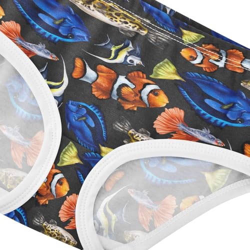 Little Girls' Soft Cotton Underwear Kids Breathable Comfort Marine Tropical Fish Panties Briefs Toddler4