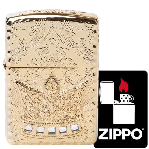 Zippo Encendedor de Aceite The Crown Dorado miniatura 2