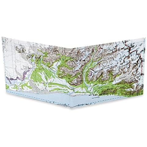 mighty wallet Stitched Dynomighty Tyvek Billfold - Alaskan map, Explorer Map Cover