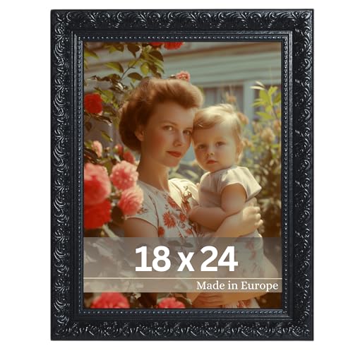 Victor cadre photo Rubens noir en 18x24 cm – bar : 30 x 20 mm – style baroque antique – verre véritable – décoration pour la maison